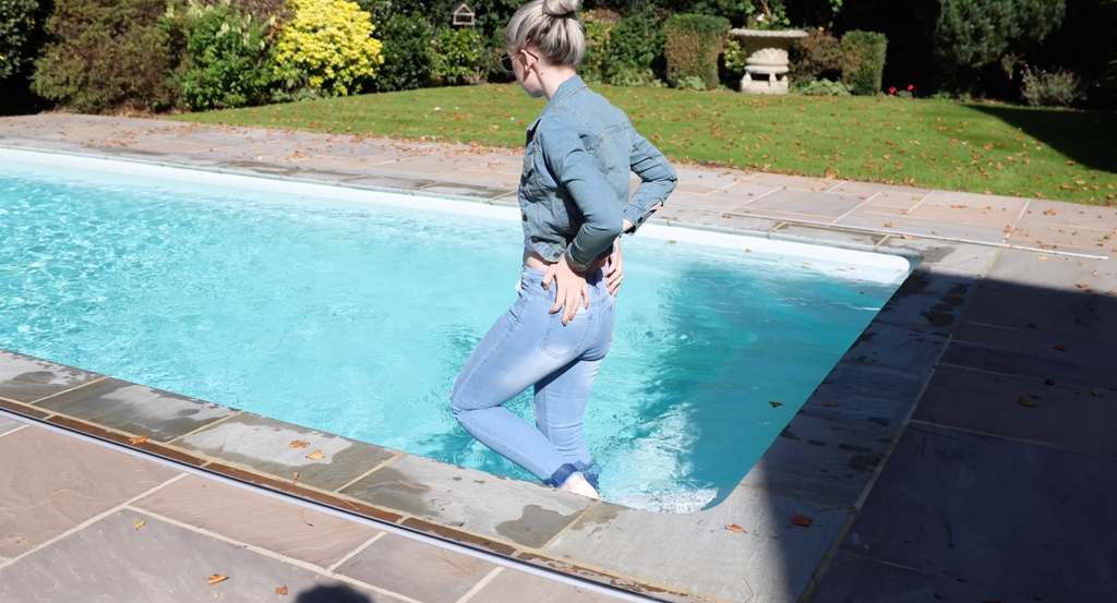 Double Denim in Pool & Hottub