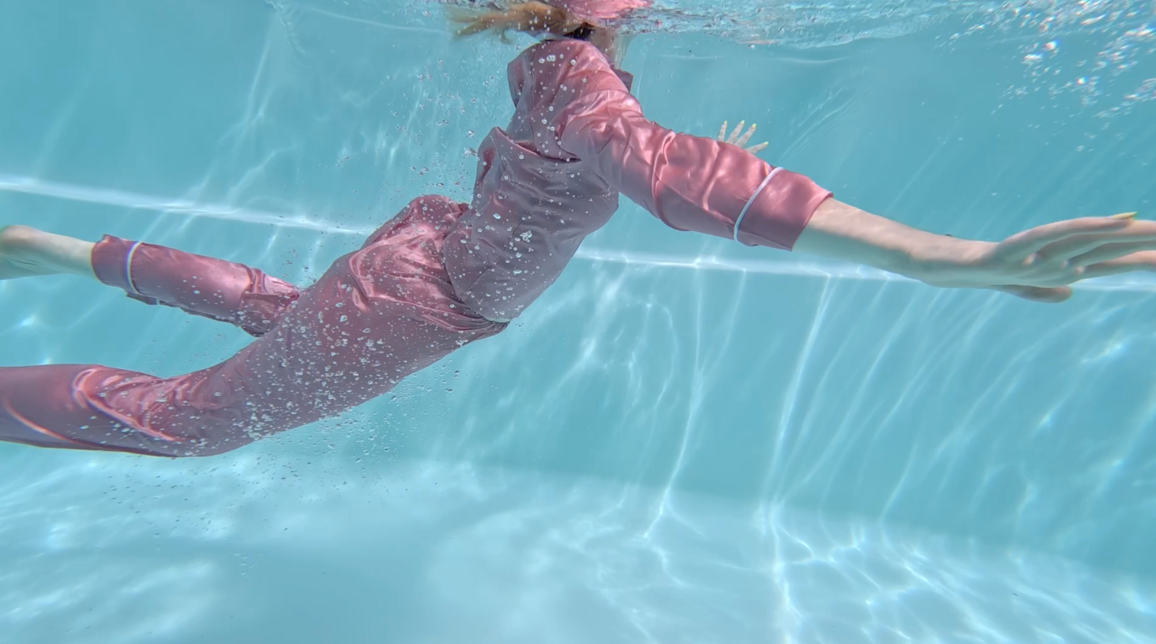 Satin Pyjamas In Pool + Underwater Scenes!